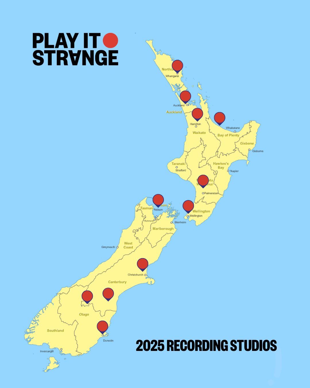 2025 RECORDING STUDIOS MAP
